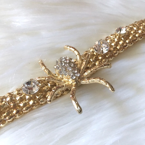 Spider Chainmail Metal Statement Bracelet Cuff - Picture 2 of 8